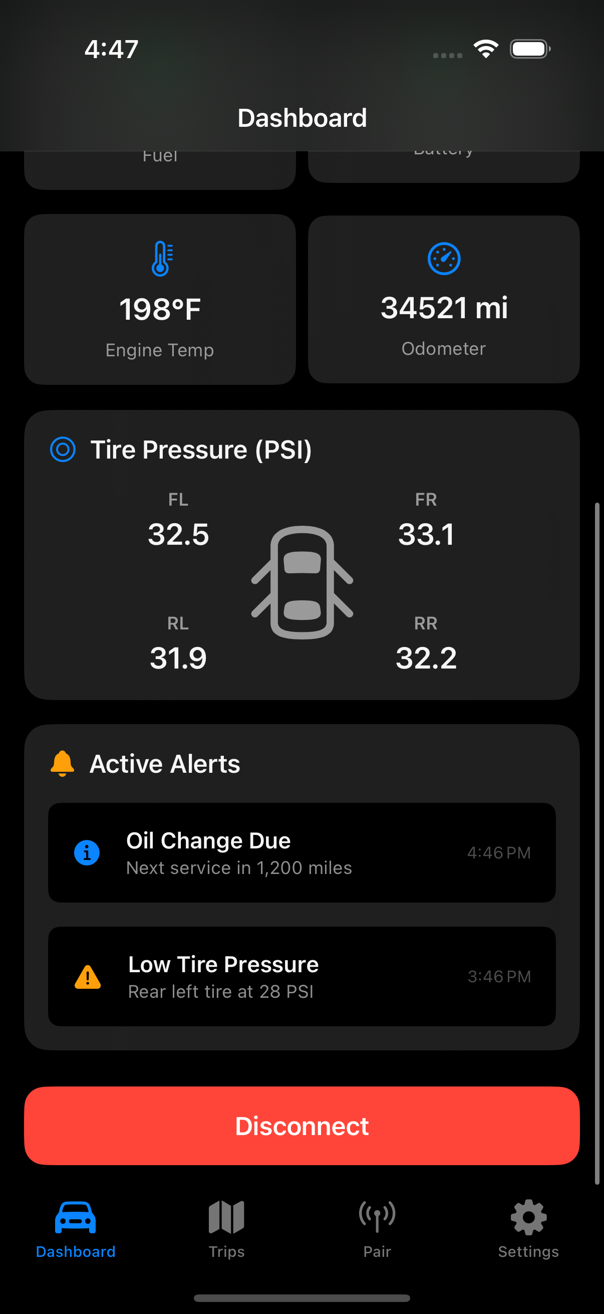 Tire Pressure & Alerts